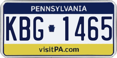 PA license plate KBG1465