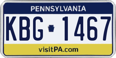 PA license plate KBG1467