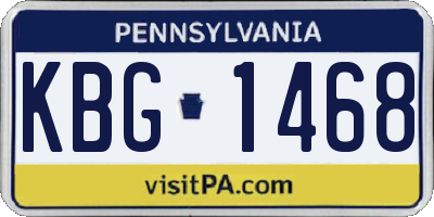 PA license plate KBG1468