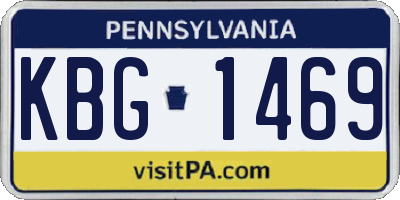 PA license plate KBG1469