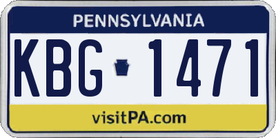 PA license plate KBG1471