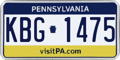 PA license plate KBG1475