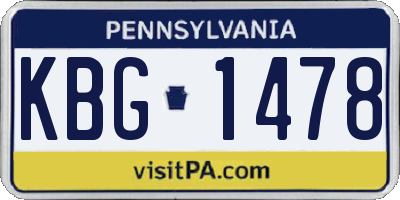PA license plate KBG1478