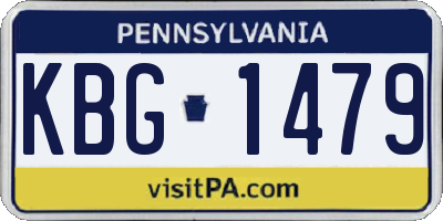 PA license plate KBG1479