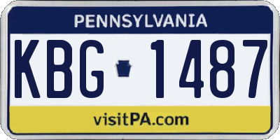 PA license plate KBG1487