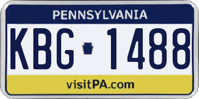 PA license plate KBG1488