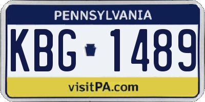PA license plate KBG1489