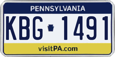 PA license plate KBG1491