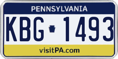PA license plate KBG1493