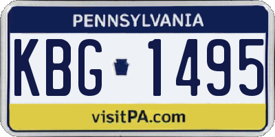 PA license plate KBG1495