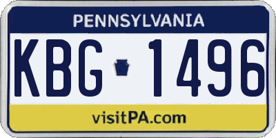 PA license plate KBG1496