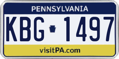 PA license plate KBG1497