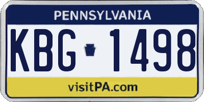 PA license plate KBG1498