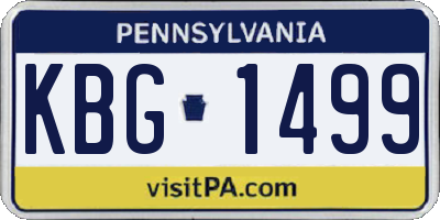 PA license plate KBG1499
