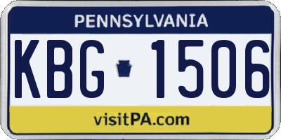 PA license plate KBG1506