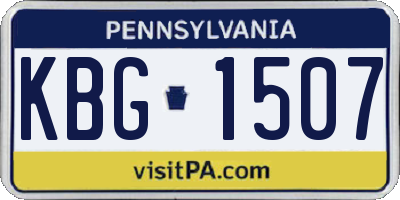 PA license plate KBG1507