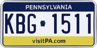 PA license plate KBG1511