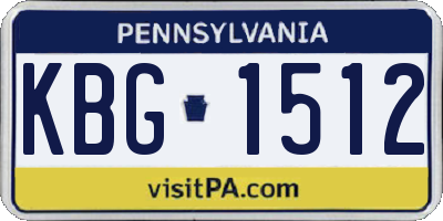 PA license plate KBG1512