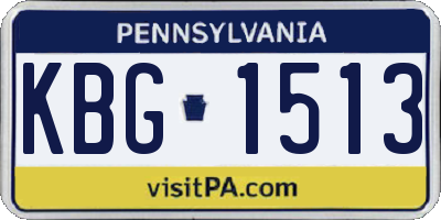 PA license plate KBG1513