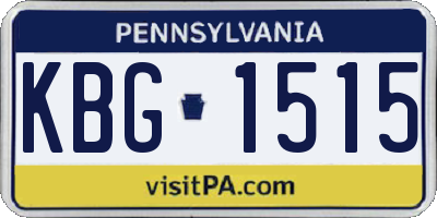 PA license plate KBG1515