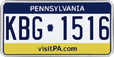 PA license plate KBG1516