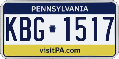 PA license plate KBG1517