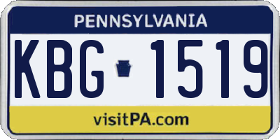 PA license plate KBG1519
