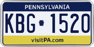 PA license plate KBG1520