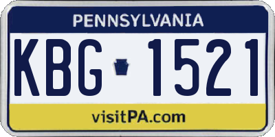 PA license plate KBG1521