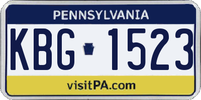 PA license plate KBG1523