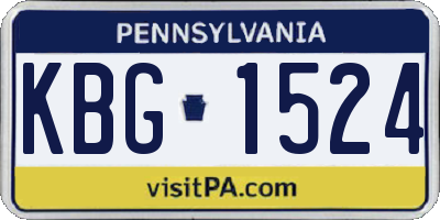 PA license plate KBG1524