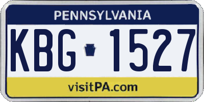 PA license plate KBG1527