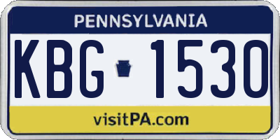 PA license plate KBG1530