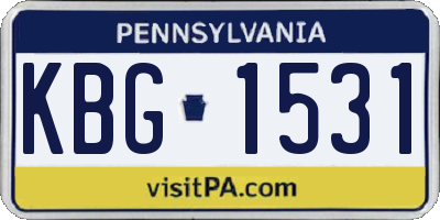 PA license plate KBG1531