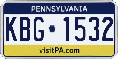 PA license plate KBG1532