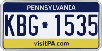 PA license plate KBG1535