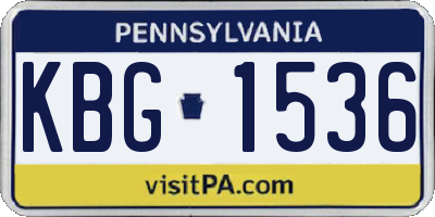 PA license plate KBG1536