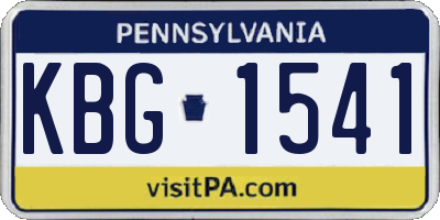 PA license plate KBG1541