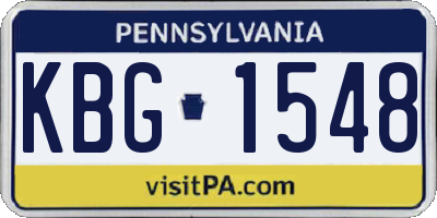 PA license plate KBG1548