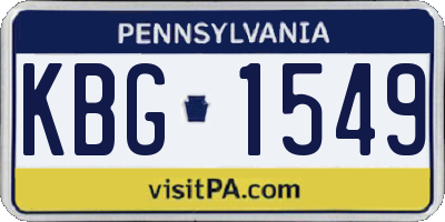 PA license plate KBG1549