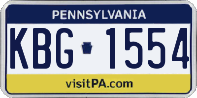 PA license plate KBG1554