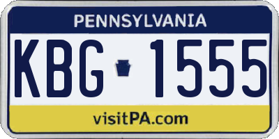PA license plate KBG1555