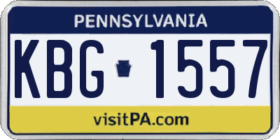 PA license plate KBG1557