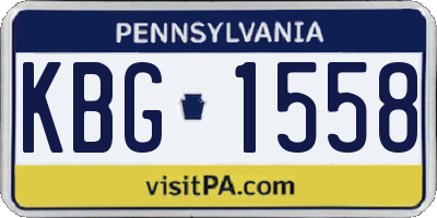 PA license plate KBG1558