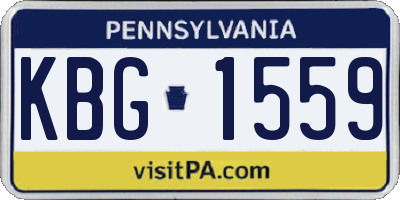 PA license plate KBG1559