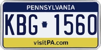 PA license plate KBG1560