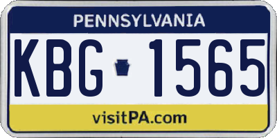 PA license plate KBG1565