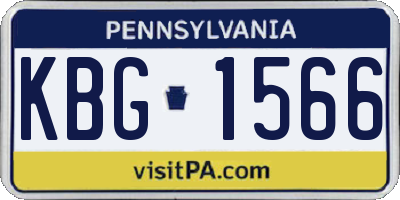 PA license plate KBG1566