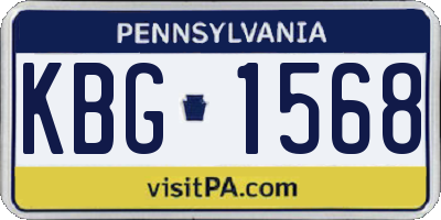 PA license plate KBG1568