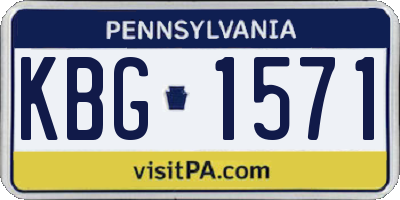 PA license plate KBG1571